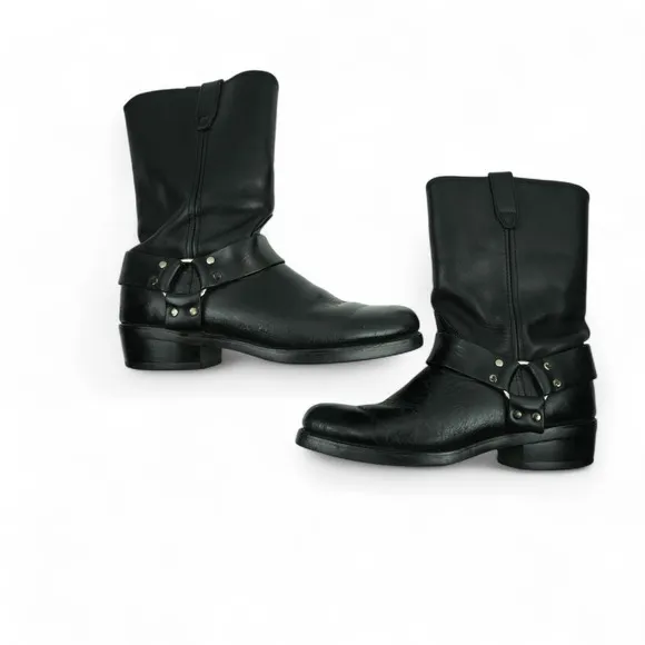 Dingo Boots Mens 10.5D Black Leather Harness Motorcycle Riding D119057 No Insole