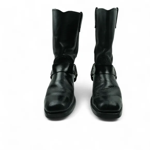 Dingo Boots Mens 10.5D Black Leather Harness Motorcycle Riding D119057 No Insole