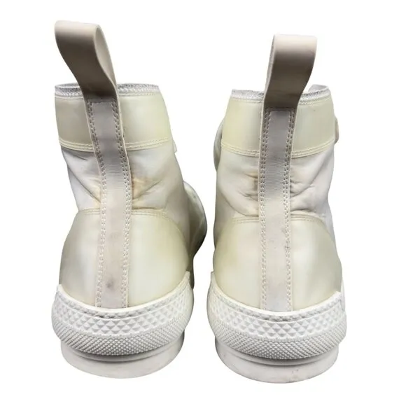 Dior B23 Sneakers Mens US9 EU43 White High-Top Canvas Lace Up Made In Italy