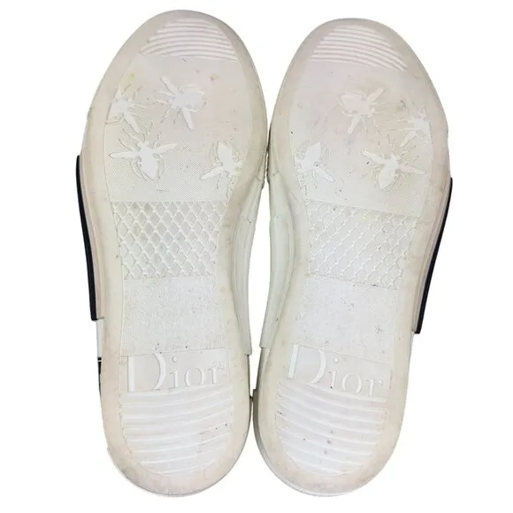 Dior B23 Sneakers Mens US9 EU43 White High-Top Canvas Lace Up Made In Italy