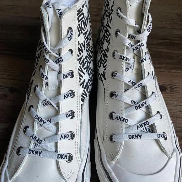 DKNY sz 7/ 7.5 / 8.5  shell toe high top canvas sneakers NWT