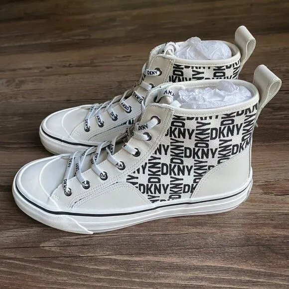 DKNY sz 7/ 7.5 / 8.5  shell toe high top canvas sneakers NWT