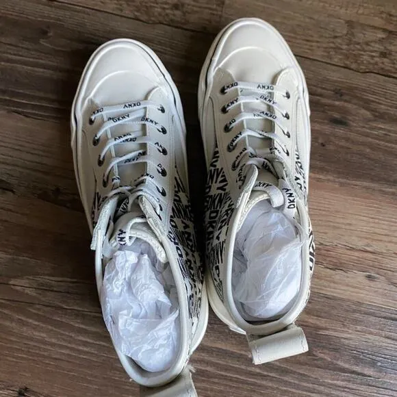 DKNY sz 7/ 7.5 / 8.5  shell toe high top canvas sneakers NWT