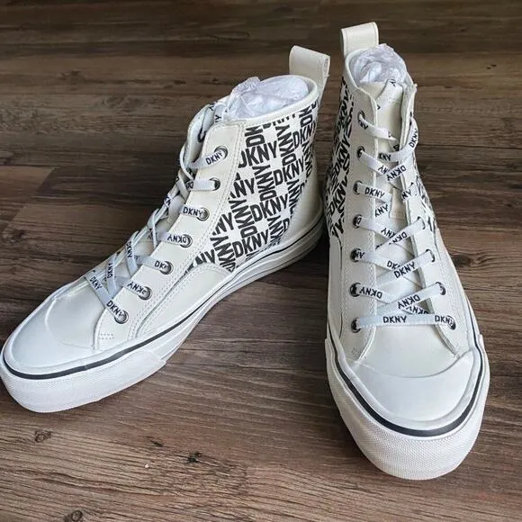 DKNY sz 7/ 7.5 / 8.5  shell toe high top canvas sneakers NWT