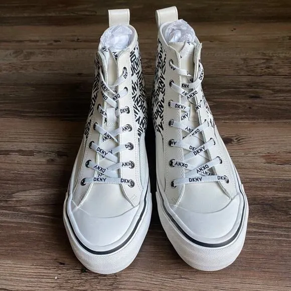 DKNY sz 7/ 7.5 / 8.5  shell toe high top canvas sneakers NWT