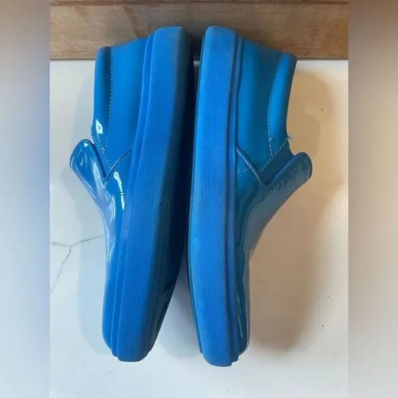 DKNY Electric Blue Leather Slip-On Loafers Womens Sz 6