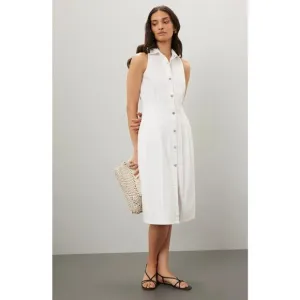 DL1961 Daphne Denim Midi Dress in White