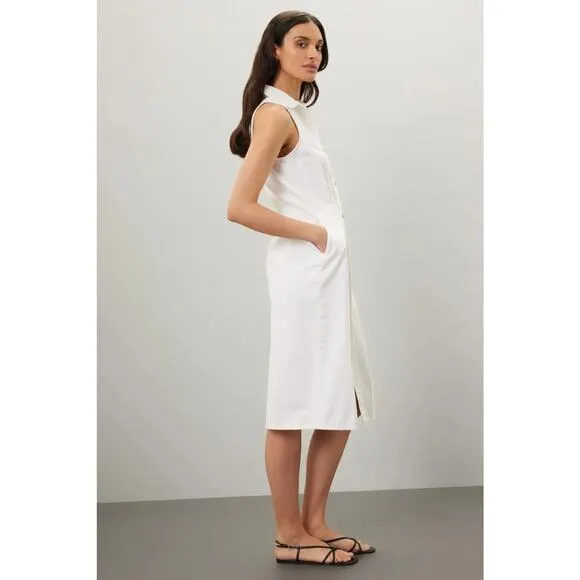 DL1961 Daphne Denim Midi Dress in White