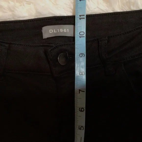 DL1961 Insta Sculpt Margaux Black Wexler Mid Rise Raw Fray Hem Stretch 29 30