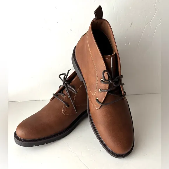 DOCKERS MEN'S CASUAL SHOES DARTFORD SIZE 10M TAN BOOTS LACE UP SUPREME COMFORT
