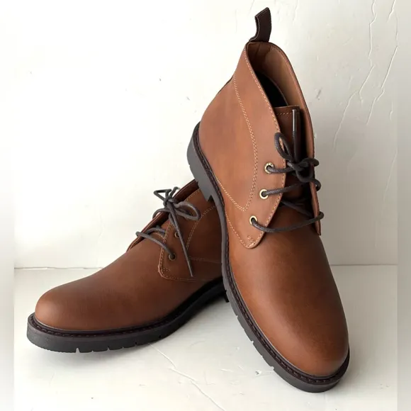 DOCKERS MEN'S CASUAL SHOES DARTFORD SIZE 10M TAN BOOTS LACE UP SUPREME COMFORT