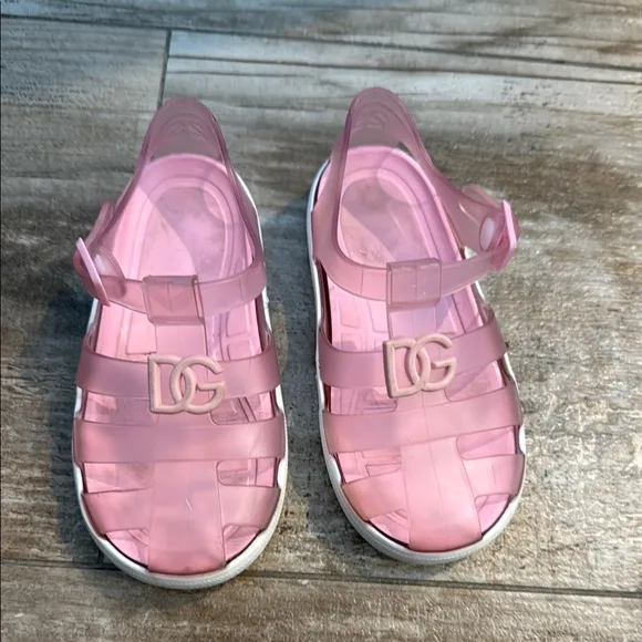 Dolce &amp; Gabbana Pink Jelly Sandals Slip-On Style