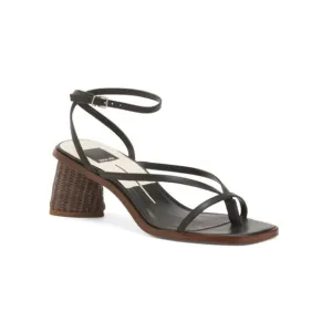 DOLCE VITA Black Made In Brazil Leather Banita Heeled Sandals