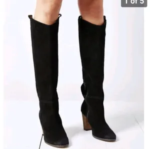 Dolce Vita Black Suede Block Heels Riding Knee High Boots size 7.5