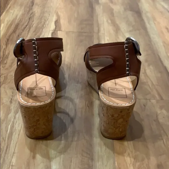 Dolce Vita Brown Espadrille Cork Wedge Sandals