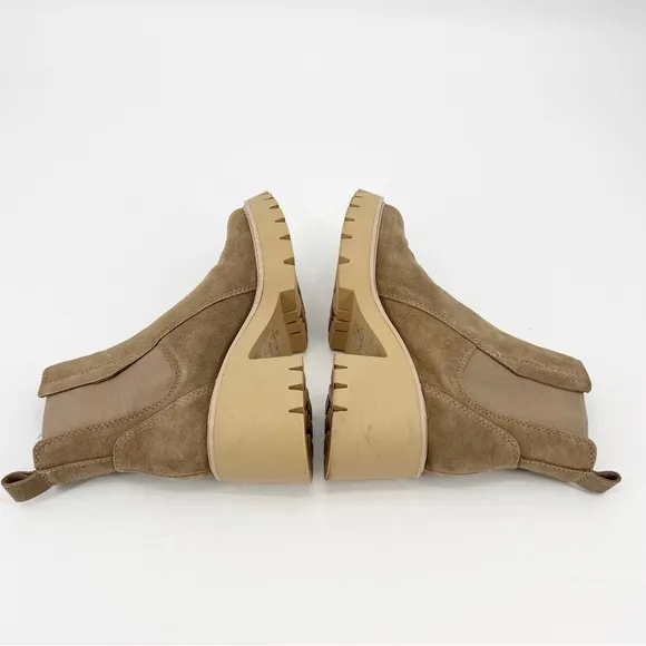 Dolce Vita Halina Boots Taupe Suede Pull On Chelsea Size 7