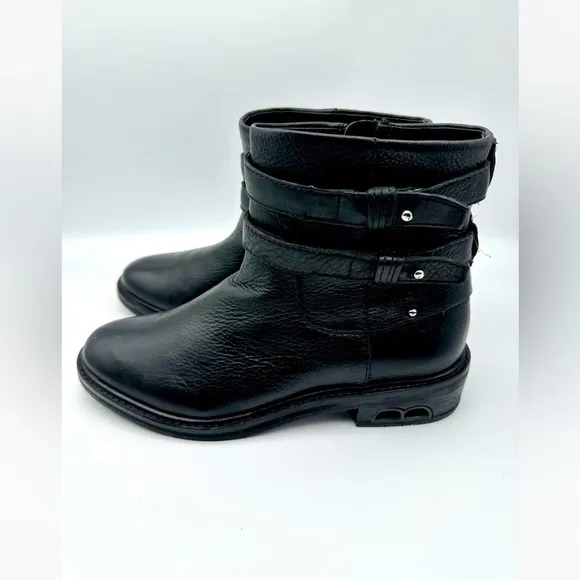 Dolce Vita Kiera Leather Moto Ankle Riding Bootie Black