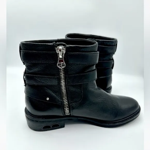 Dolce Vita Kiera Leather Moto Ankle Riding Bootie Black