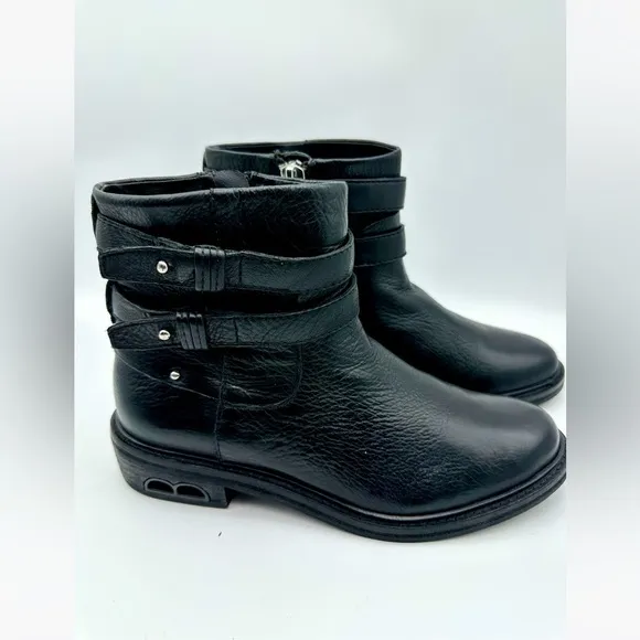 Dolce Vita Kiera Leather Moto Ankle Riding Bootie Black