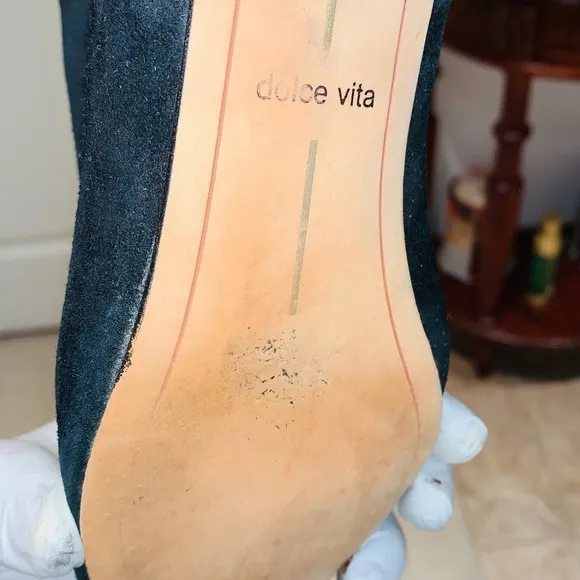 Dolce Vita Women Black Suede Ankle Boot with Side Silver Zipper.