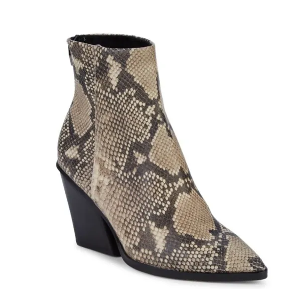 Dolce Vita Womens Snakeskin Print Leather Ankle Boots Size 9.5 Issa NEW