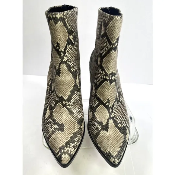 Dolce Vita Womens Snakeskin Print Leather Ankle Boots Size 9.5 Issa NEW