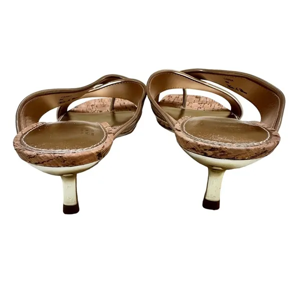 Donald J Pilner Cassia Natural Platino Cork Sandals Size 8 NWOT
