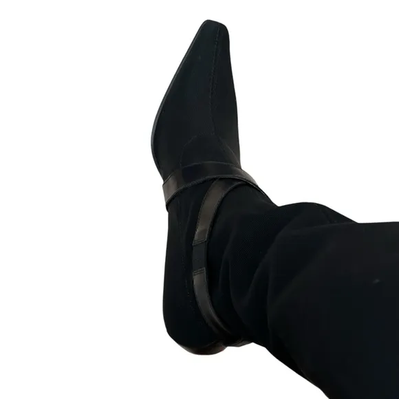 Donald J. Pliner Boots Black Over The Knee Pointy toe  stretch fabric  7 1/2