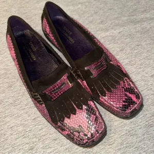 Donald J. Pliner Danie Loafers, Pink and Black, Size 10, EUC