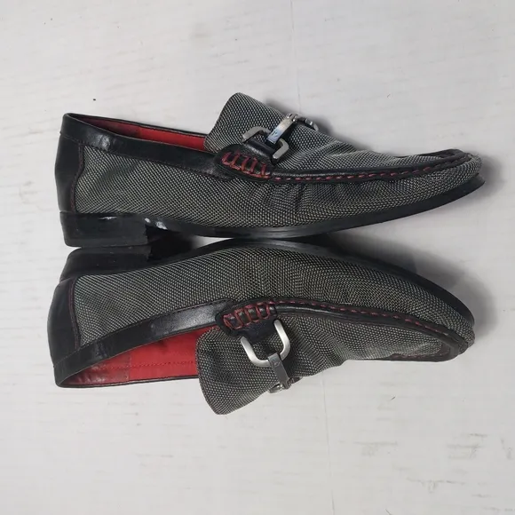 Donald J Pliner Men's Gray and Black Slip-on Loafers Size 8M