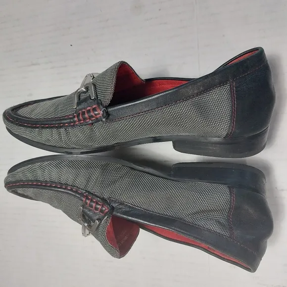Donald J Pliner Men's Gray and Black Slip-on Loafers Size 8M