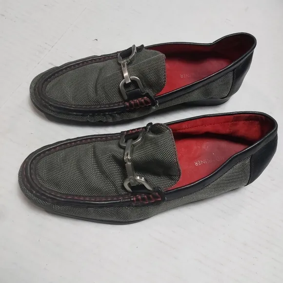 Donald J Pliner Men's Gray and Black Slip-on Loafers Size 8M