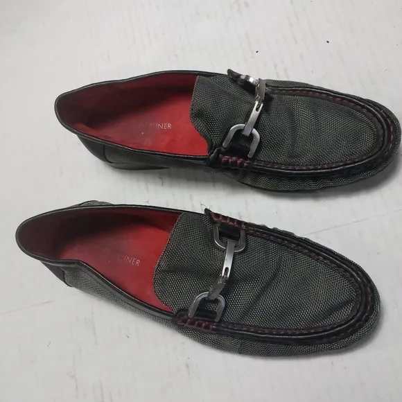 Donald J Pliner Men's Gray and Black Slip-on Loafers Size 8M