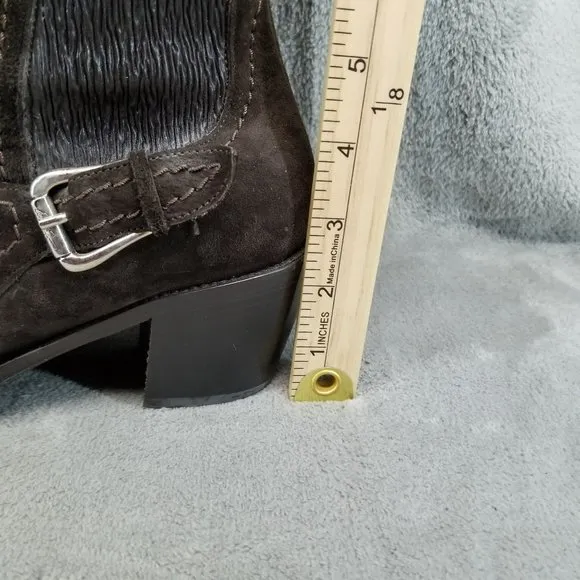 Donald J Pliner Shoes Womens Size 7.5 Brown Suede Stretch Panel Knee High Boots