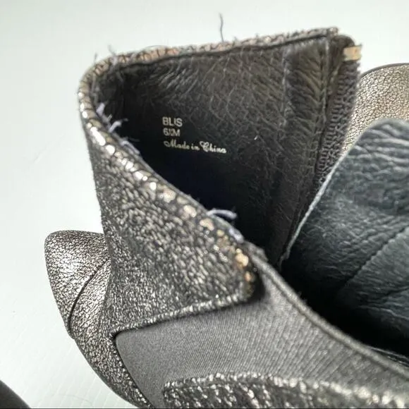 Donald Pliner Blis heeled boots booties metallic with stretch panel