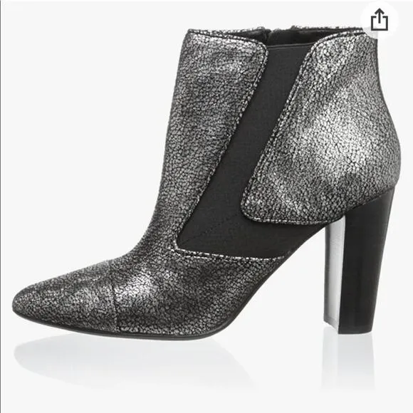 Donald Pliner Blis heeled boots booties metallic with stretch panel