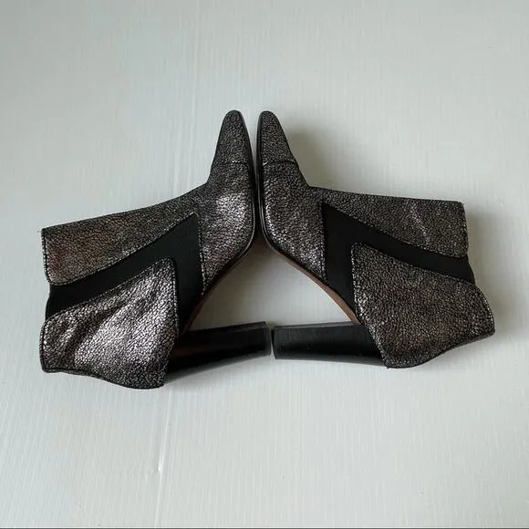 Donald Pliner Blis heeled boots booties metallic with stretch panel
