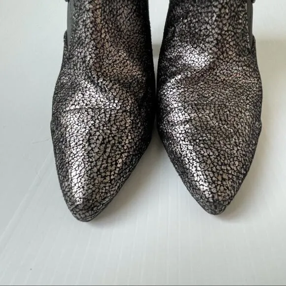 Donald Pliner Blis heeled boots booties metallic with stretch panel