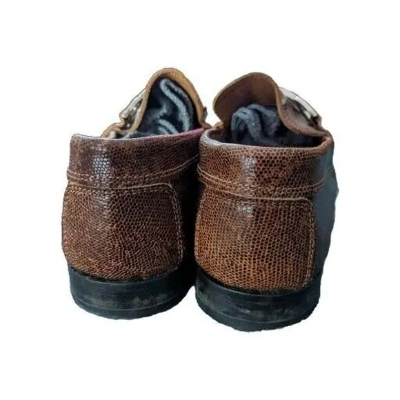Donald Pliner Darrin2‎ Slip-on Cognac Croc Embossed Leather Italian Men's Size 9