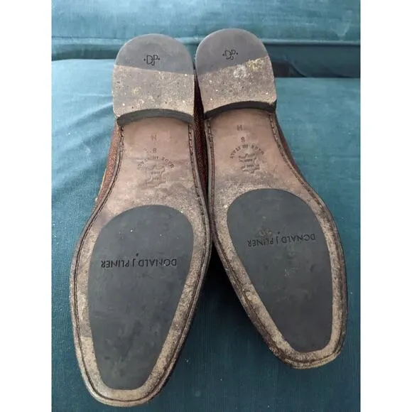 Donald Pliner Darrin2‎ Slip-on Cognac Croc Embossed Leather Italian Men's Size 9