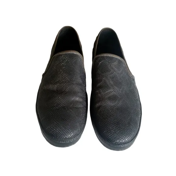 Donald Pliner Jefery-Mo Snake print Slip On Fashion Loafers Black Men's Sz 13 M