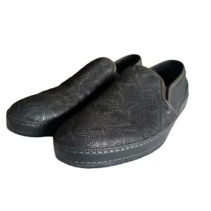 Donald Pliner Jefery-Mo Snake print Slip On Fashion Loafers Black Men's Sz 13 M