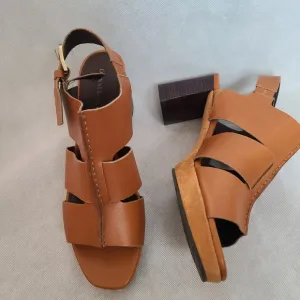 Donald Pliner Women's Leather blocked Heel Sandals Sz 11