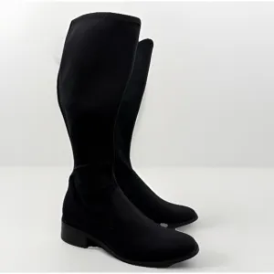DONALD PLINER Zela Black Crepe Stretch Tall Boots Black Women 7.5 Classic