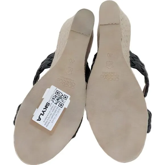 Double-Banded Espadrille Wedge Sandals - Womens Made In Spain Size EU 40