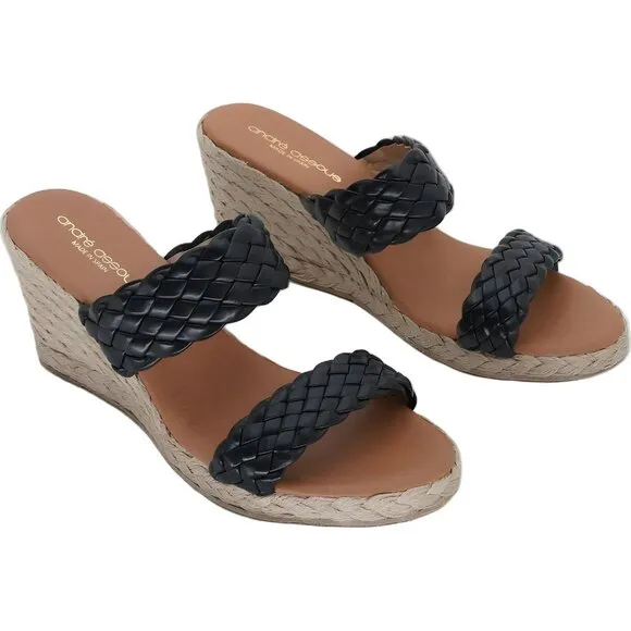 Double-Banded Espadrille Wedge Sandals - Womens Made In Spain Size EU 40