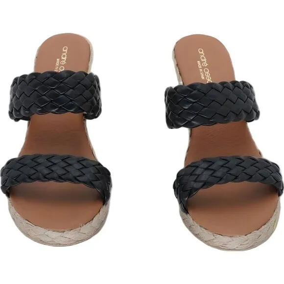 Double-Banded Espadrille Wedge Sandals - Womens Made In Spain Size EU 40