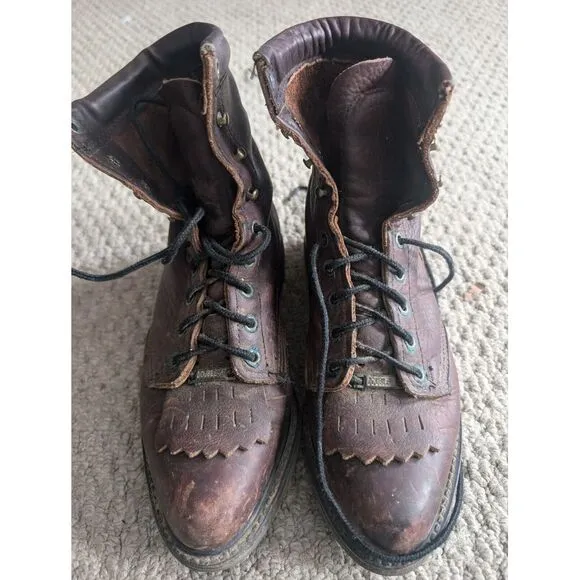 Double H Boots Women's 9W Ladies Lacer Brown Leather Lace-Up‎ 9314 Western