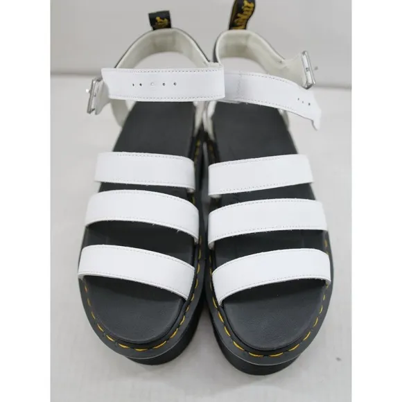 Dr Doc Martens Blaire Hydro Platform Strappy Sandals Womens 11 White Black New