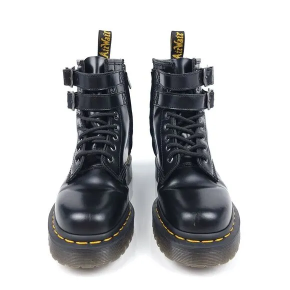 Dr. Martens 1460 ALT Dual Buckle Black Patent Leather Combat Boots 6 90's Grunge